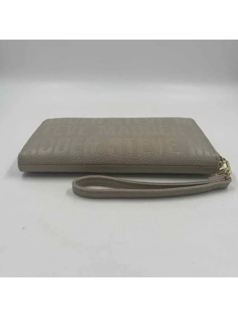Steve Madden Women's Beige Embossed Wallet Zip Around Wristlet